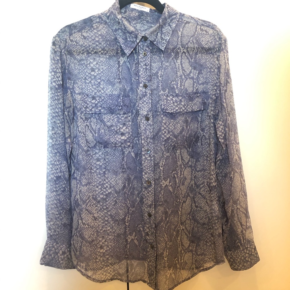 Equipment, 100% Silk, Python Button Down Top - image 1